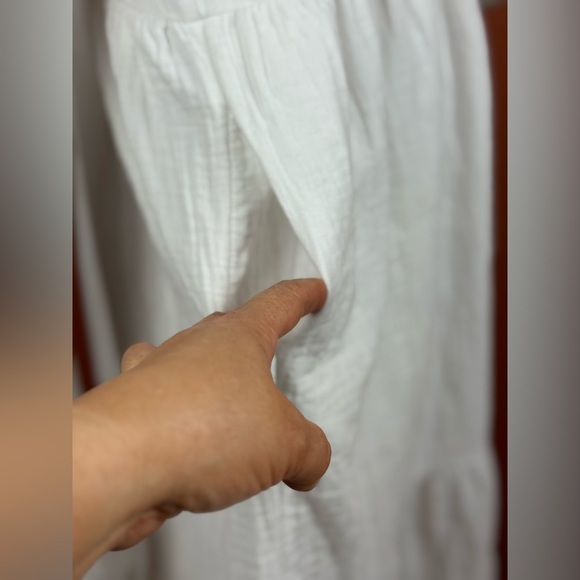 Universal Thread Cream 100% Cotton Long Sleeve Dress Size Medium - Picture 8 of 17